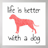 Het leven is beter met een hond - Hondenliefhebber Poster (Voorkant)