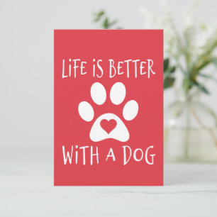 Het Leven Is Beter Met Een Hond - Hondenliefhebber RSVP Kaartje