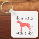 Het leven is beter met een hond - Hondenliefhebber Sleutelhanger (Voorkant)