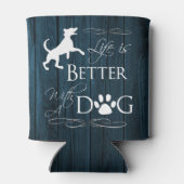 Het leven is beter met een hond koeler - blauw (Achterkant)