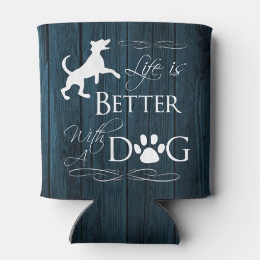 Het leven is beter met een hond koeler - blauw (Achterkant)