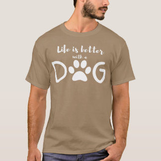 Het leven is beter met een hond liefhebbers retro t-shirt
