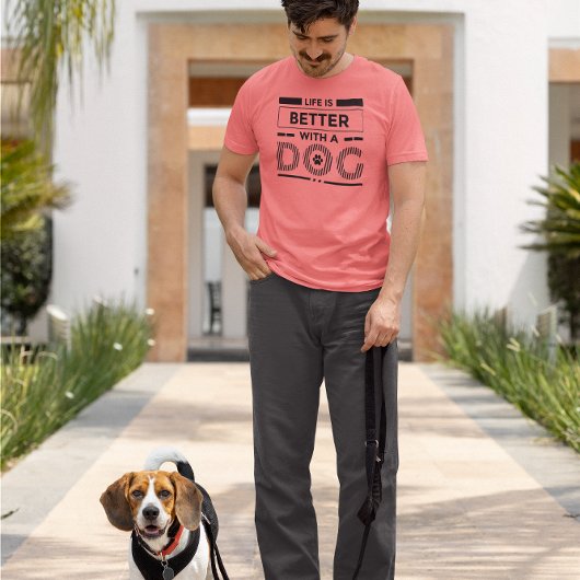 Het leven is beter met een hond modern in het zwar Tri-Blend shirt