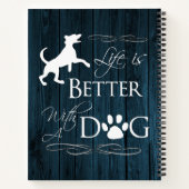 Het leven is beter met een hond-Notitieboek - blau Notitieboek (Achterkant)