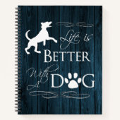 Het leven is beter met een hond-Notitieboek - blau Notitieboek (Voorkant)