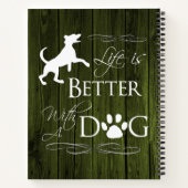 Het leven is beter met een hond-Notitieboek - groe Notitieboek (Achterkant)
