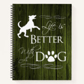 Het leven is beter met een hond-Notitieboek - groe Notitieboek (Voorkant)