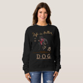 Het leven is beter met een hond Pitbull Trui (Voorkant volledig)