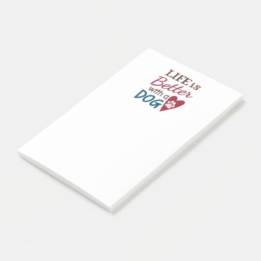 'Het leven is beter met een hond' Post-it® Notes (Schuin)