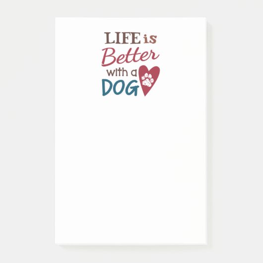 'Het leven is beter met een hond' Post-it® Notes (Voorkant)