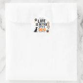 Het Leven Is Beter Met Een Hond Ronde Sticker (Tas)