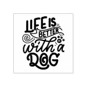 Het leven is beter met een hond rubberstempel (Afrduk)