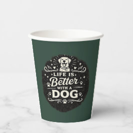 Het Leven Is Beter Met Een Hond – Schattig Voor Ho Papieren Bekers