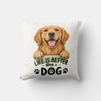 Het Leven Is Beter Met Een Hond Schattige Golden R Kussen