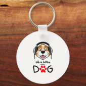 het leven is beter met een hond   sleutelhanger (Voorkant)