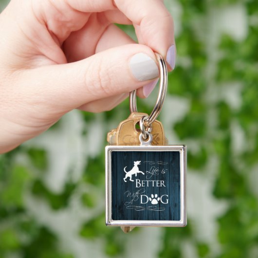 Het leven is beter met een hond Sleutelhanger - bl (Hand)