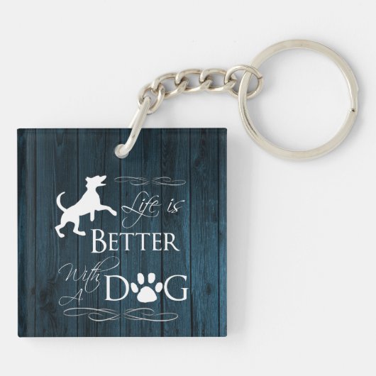 Het leven is beter met een hond Sleutelhanger - bl (Achterkant)