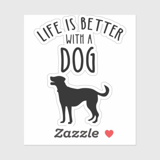 Het leven is beter met een hond sticker (Vel)