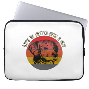 Het leven is beter met een hond, stijl laptop sleeve