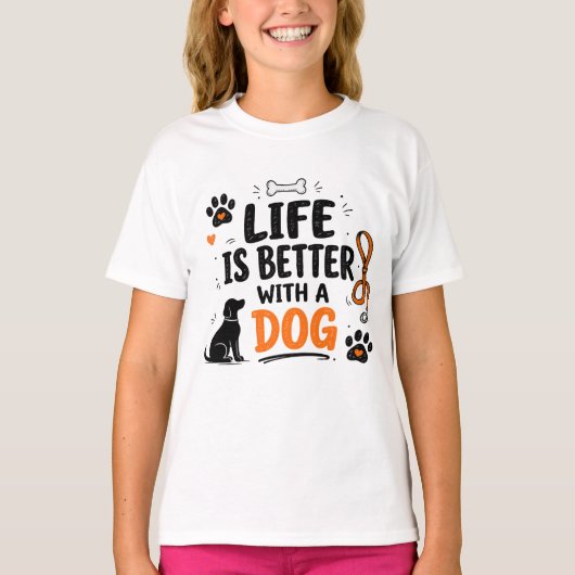 Het Leven Is Beter Met Een Hond T-shirt (Voorkant)