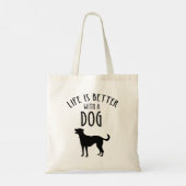 Het leven is beter met een hond tote bag (Achterkant)