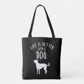 Het leven is beter met een hond tote bag (Achterkant)