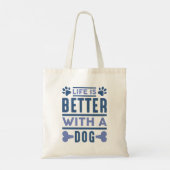 Het leven is beter met een hond tote bag (Achterkant)
