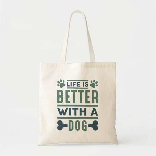 Het leven is beter met een hond tote bag (Voorkant)