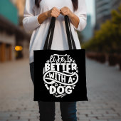 Het leven is beter met een hond Tote Bag, schattig Tote Bag