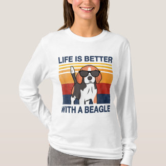 Het leven is beter met een  hond van Beagle Pu T-shirt