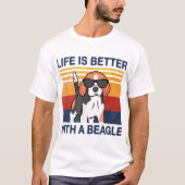 Het leven is beter met een hond van Beagle Pu T-shirt (Voorkant)