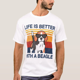 Het leven is beter met een  hond van Beagle Pu T-shirt