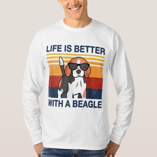 Het leven is beter met een  hond van Beagle Pu T-shirt (Voorkant)