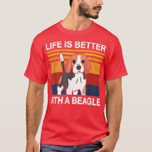 Het leven is beter met een  hond van Beagle Pu T-shirt