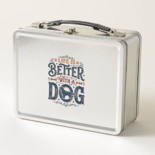 Het leven is beter met een hond vintage gravure on