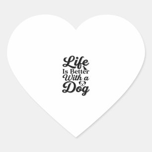 Het leven is beter met een hond vintage huisdier l hart sticker