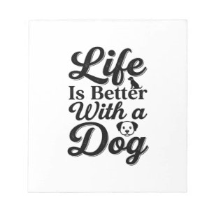 Het leven is beter met een hond vintage huisdier l notitieblok