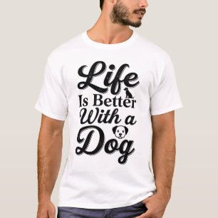 Het leven is beter met een hond vintage huisdier l t-shirt