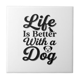 Het leven is beter met een hond vintage huisdier l tegeltje