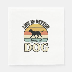 Het Leven Is Beter Met Een Hond Vintage Shirt Ontw Servet