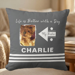 Het leven is beter met een hond voeg foto naam gri kussen