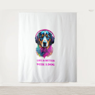 Het leven is beter met een hond wandkleed