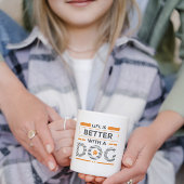 Het leven is beter met een hondengrijs en oranje m koffiemok