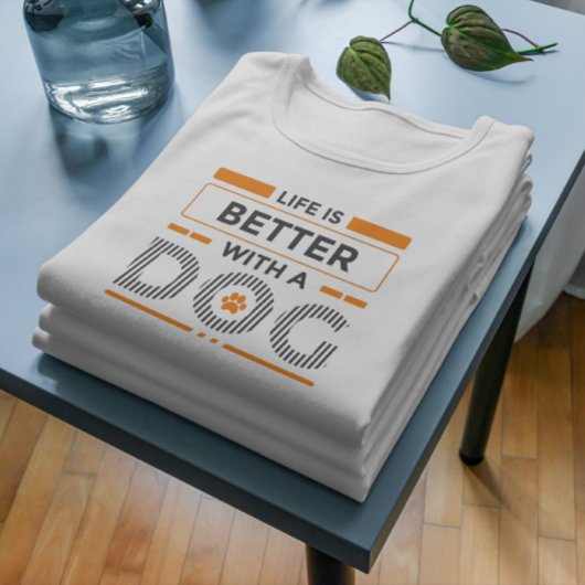 Het leven is beter met een hondenmoderne grijs en Tri-Blend shirt
