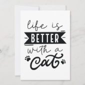 Het leven is beter met een kat bedankkaart (Voorkant)