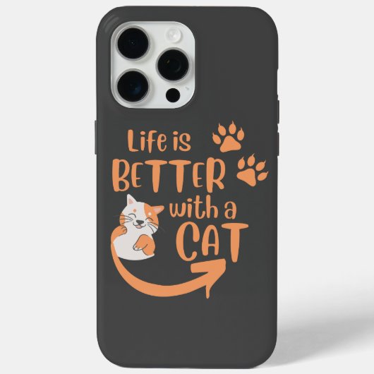 het leven is beter met een kat Case-Mate iPhone case (Achterkant)