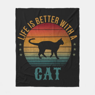HET LEVEN IS BETER MET EEN KAT FLEECE DEKEN