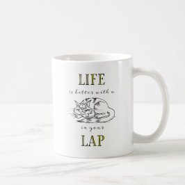 Het leven is beter met een kat in je aangepaste fo koffiemok