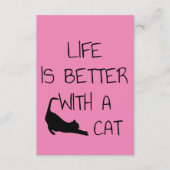 Het Leven Is Beter Met Een Kat - Kat Liefhebbers   Informatiekaartje (Voorkant)