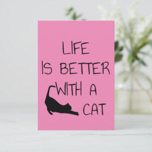 Het Leven Is Beter Met Een Kat - Kat Liefhebbers   Informatiekaartje